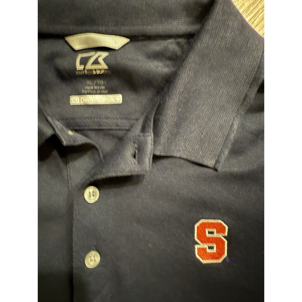 Cutter & Buck Blue Polo Syracuse Orange Mens XL Drytech Cotton
